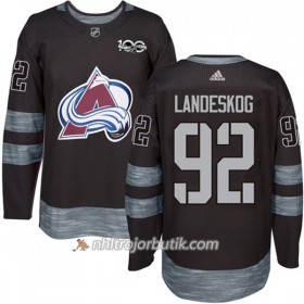 Män Ishockey Colorado Avalanche Tröja Gabriel Landeskog 92 1917-2017 100th Anniversary Adidas Svart Authentic